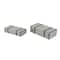 Gray Fabric Woven Storage Decorative Trunk with Silver Latches & Buckles Set